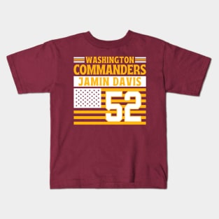 Washington Commanders Davis 52 American Flag Football Kids T-Shirt